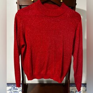 Baxter & Wells Vintage Shimmering Red Women's Sweater Petite Small
